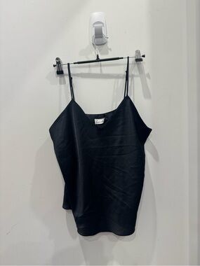 Vintage Black Satin feel Spaghetti Strap Cami